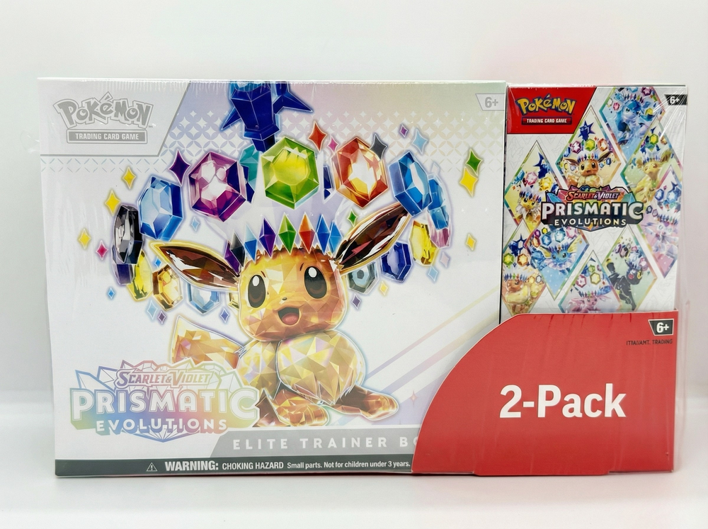 Costco-exclusive Pokémon TCG Prismatic Evolutions 2-Pack: Elite Trainer Box and Booster Bundle, sealed
