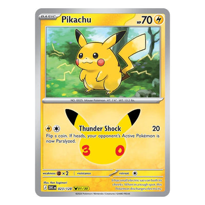 Pikachu 023/128 (01/30) by Ken Sugimori from Pokémon TCG: 30th Celebration, Near Mint