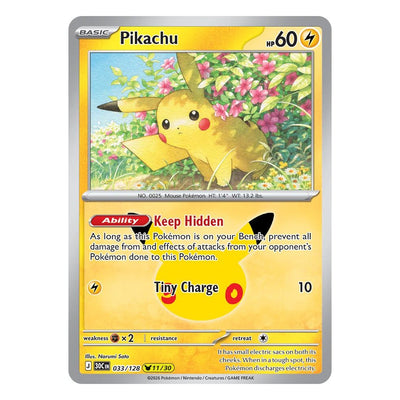 Pikachu 033/128 (11/30) by Narumi Sato from Pokémon TCG: 30th Celebration, Near Mint