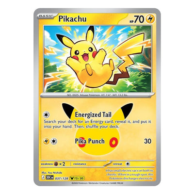 Pikachu 037/128 (15/30) by Yuu Nishida from Pokémon TCG: 30th Celebration, Near Mint