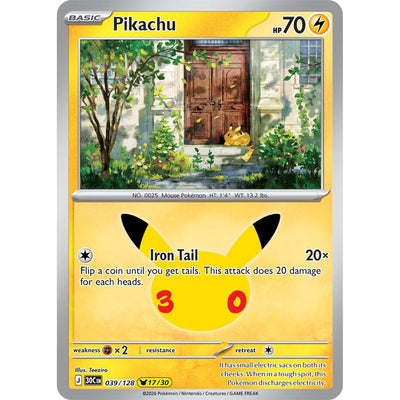 Pikachu 039/128 (17/30) by Teeziro from Pokémon TCG: 30th Celebration, Near Mint
