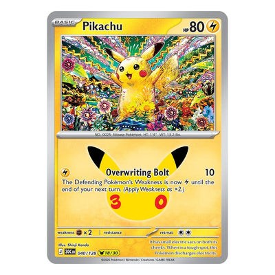 Pikachu 040/128 (18/30) by Shinji Kanda from Pokémon TCG: 30th Celebration, Near Mint