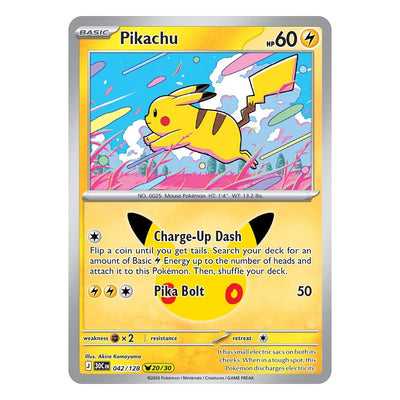 Pikachu 042/128 (20/30) by Akira Komayama from Pokémon TCG: 30th Celebration, Near Mint