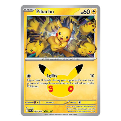 Pikachu 044/128 (22/30) by akagi from Pokémon TCG: 30th Celebration, Near Mint