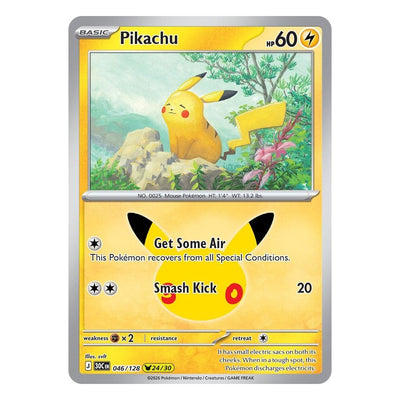 Pikachu 046/128 (24/30) by svlt from Pokémon TCG: 30th Celebration, Near Mint