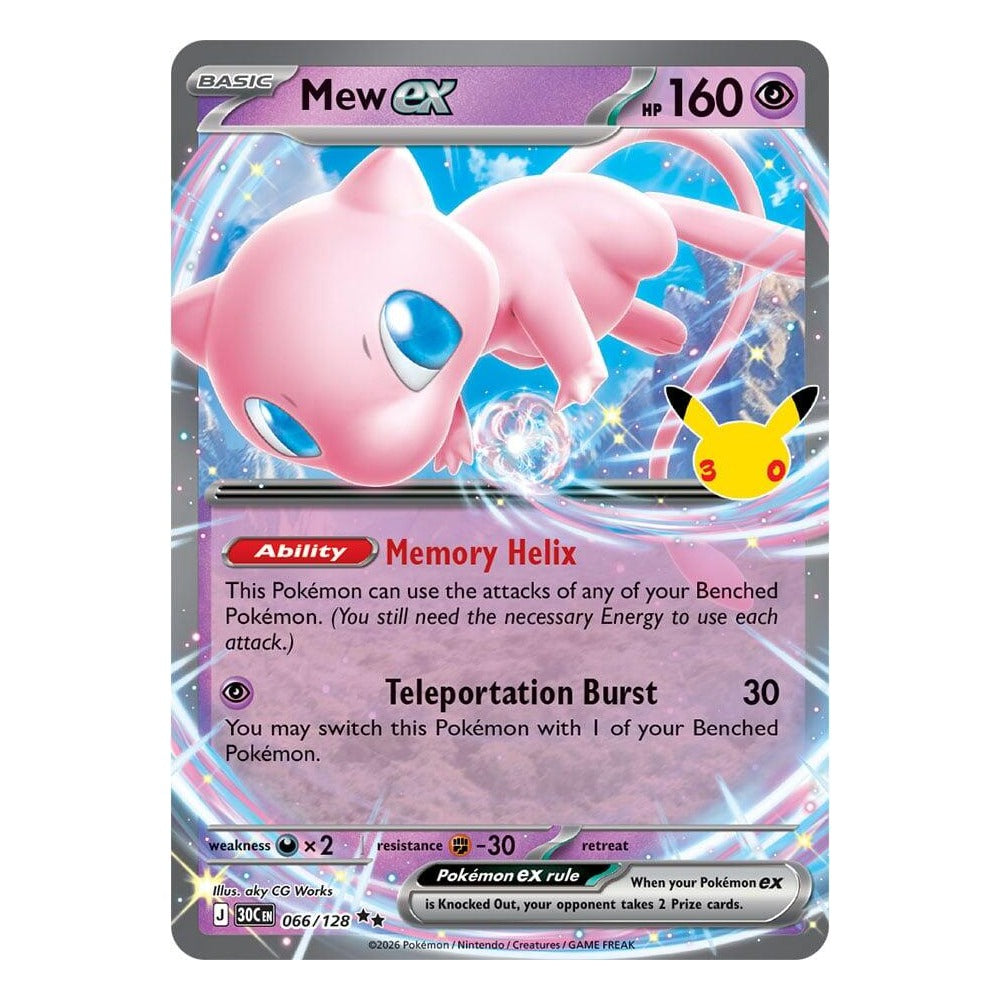 Mew ex 066/128 Double Rare from Pokémon TCG: 30th Celebration, Near Mint
