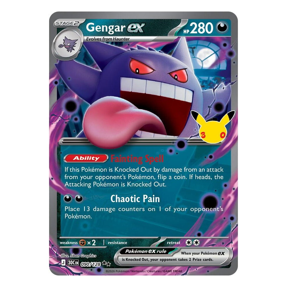 Gengar ex 090/128 Double Rare from Pokémon TCG: 30th Celebration