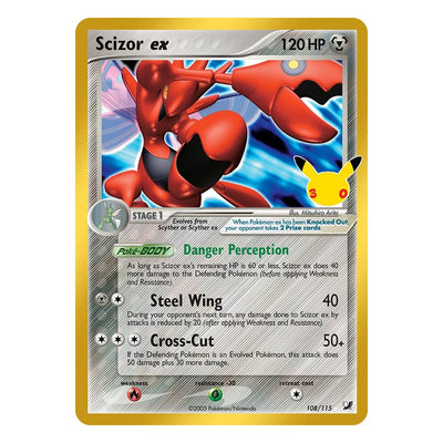 Scizor ex 108/115 Classic Collection reprint from Pokémon TCG: 30th Celebration, Near Mint
