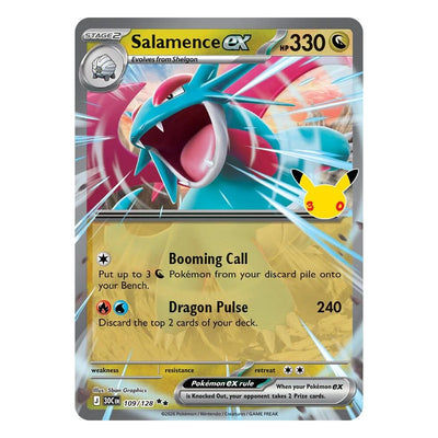 Salamence ex 109/128 Double Rare from Pokémon TCG: 30th Celebration, Near Mint