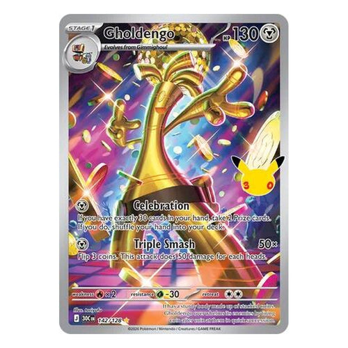 Pokémon TCG: Gholdengo 142/128 Illustration Rare (30th Celebration) — NM