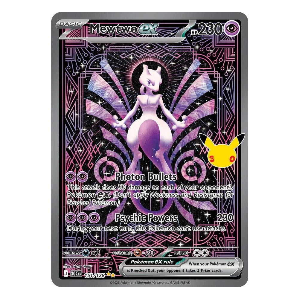 Mewtwo ex 151/128 Special Illustration Rare from Pokémon TCG: 30th Celebration