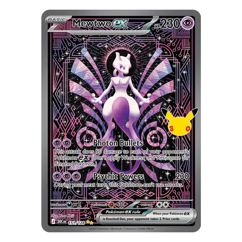 Pokémon TCG: Mewtwo ex 151/128 Special Illustration Rare (30th Celebration) — NM