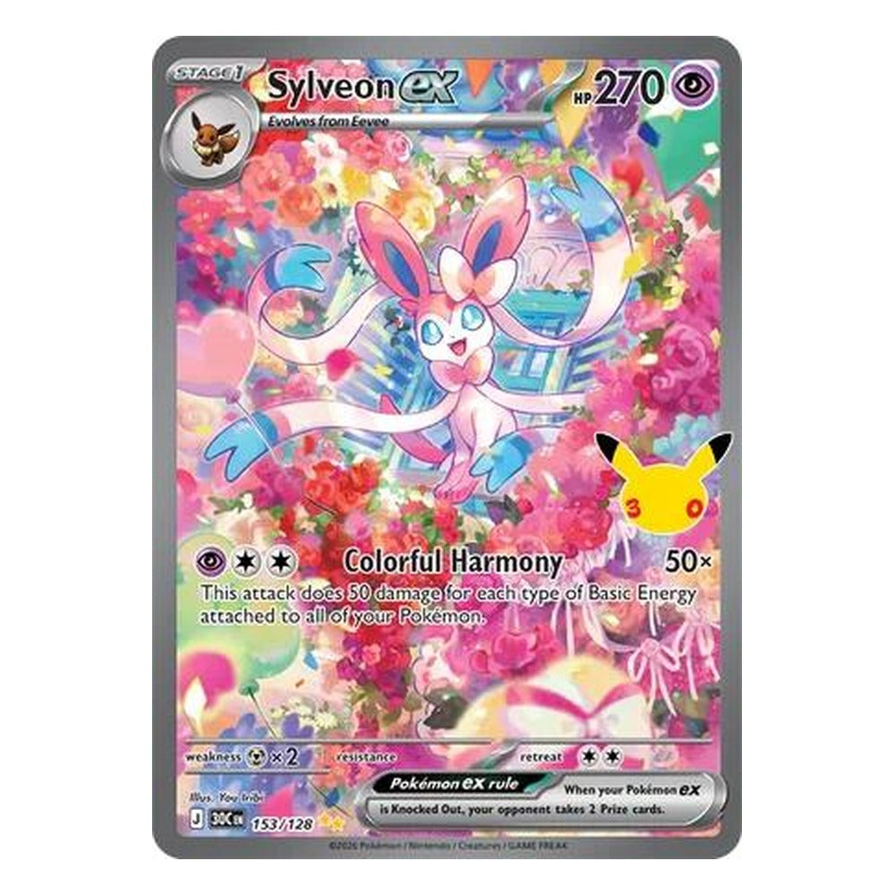 Sylveon ex 153/128 Special Illustration Rare from Pokémon TCG: 30th Celebration