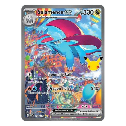 Pokémon TCG: Salamence ex 156/128 Special Illustration Rare (30th Celebration) — NM