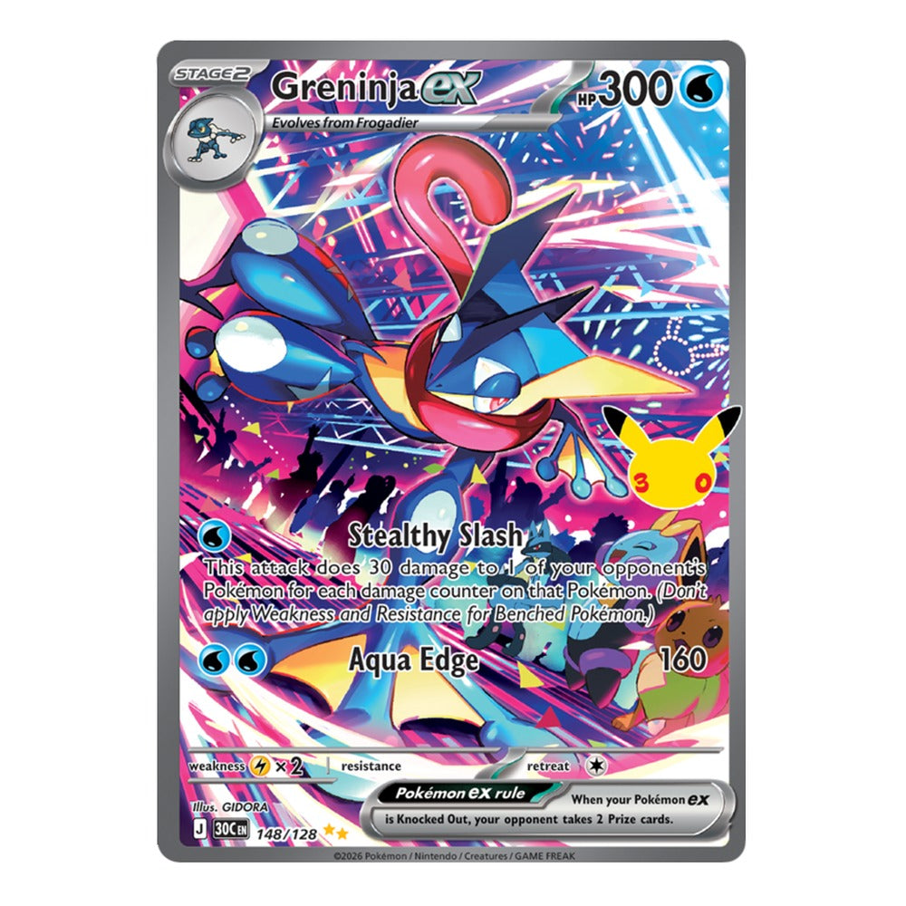 Greninja ex 148/128 Special Illustration Rare from Pokémon TCG: 30th Celebration, Near Mint