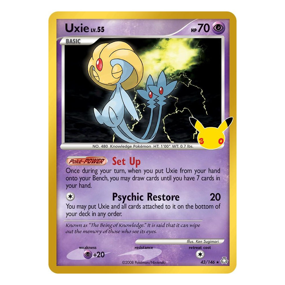 Uxie 43/146 Classic Collection from Pokémon TCG: 30th Celebration, Near Mint