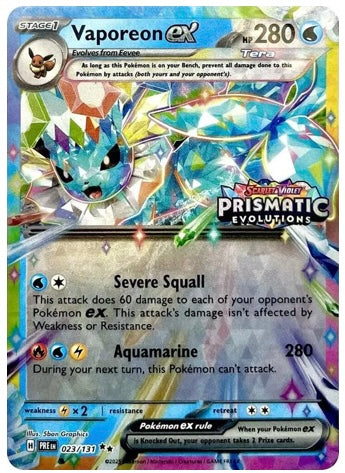 Vaporeon ex - 023/131 (Prismatic Evolutions Stamped Promo)