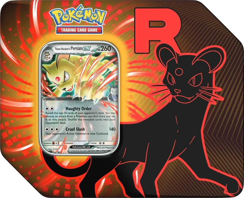 Pokémon TCG: Team Rocket's Persian ex Tin, factory sealed