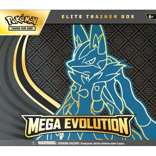 Back of the Mega Evolution Elite Trainer Box, Lucario design