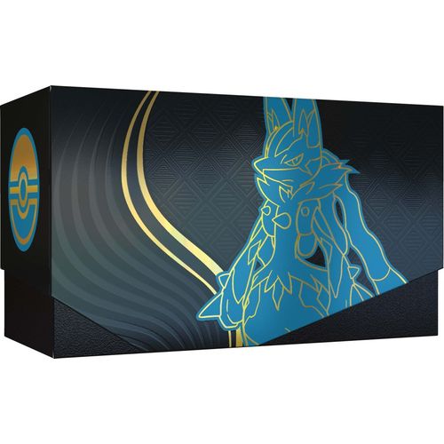Inner display of the Mega Evolution Elite Trainer Box, Lucario design