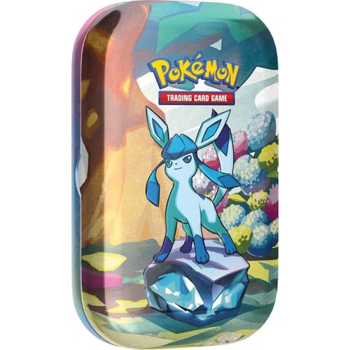 Glaceon Prismatic Evolutions Mini Tin design