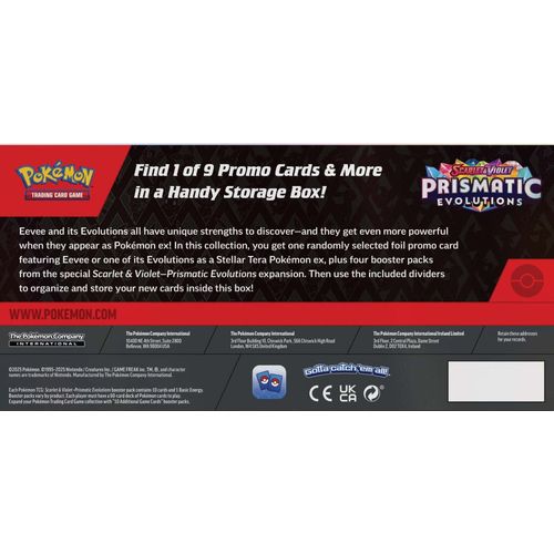 Pokémon TCG Prismatic Evolutions Surprise Box — back panel