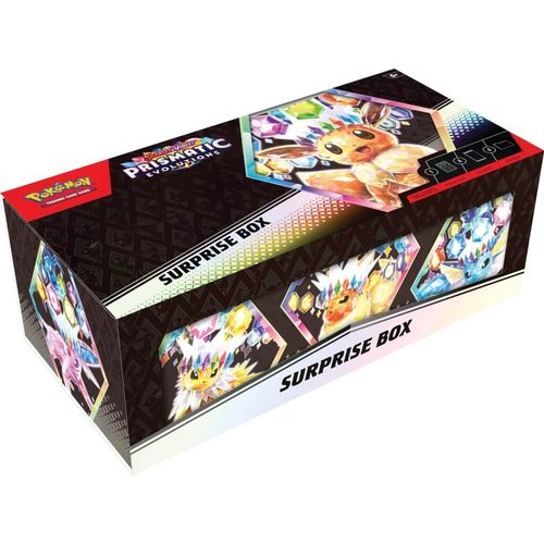 Pokémon TCG Scarlet & Violet—Prismatic Evolutions Surprise Box, sealed (left side view)