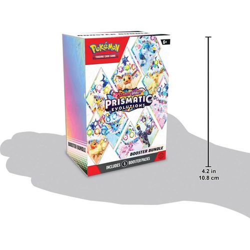 Prismatic Evolutions Booster Bundle shown to scale