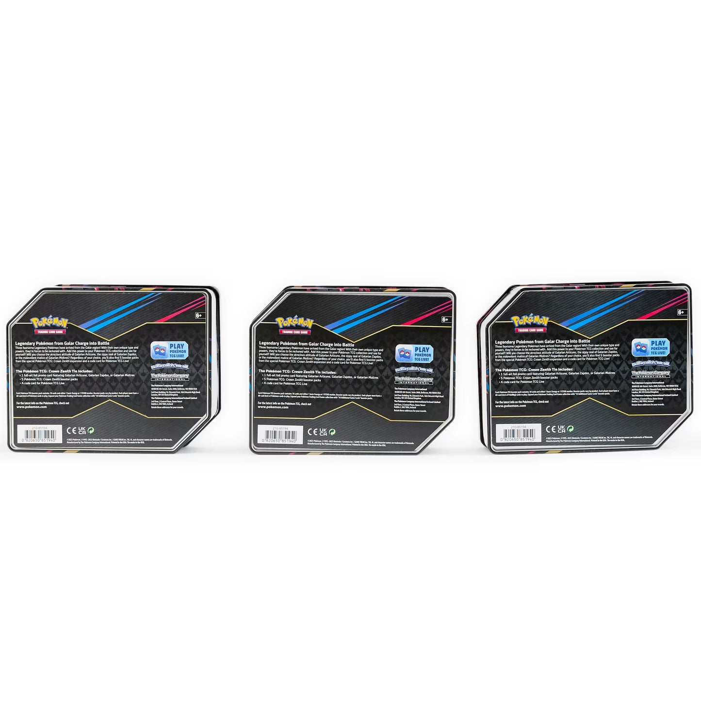 POKÉMON TCG Crown Zenith Tins (Galarian Birds)