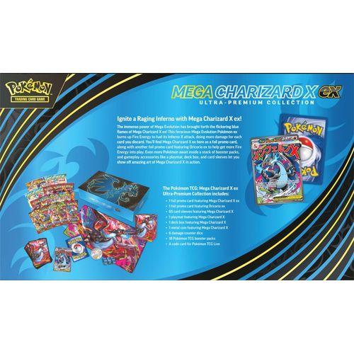 Back of the Mega Charizard X ex Ultra-Premium Collection box