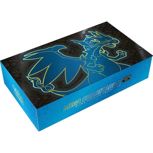 Inner display of the Mega Charizard X ex Ultra-Premium Collection