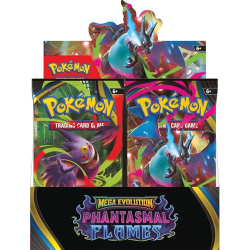 Front of the Phantasmal Flames Booster Box display