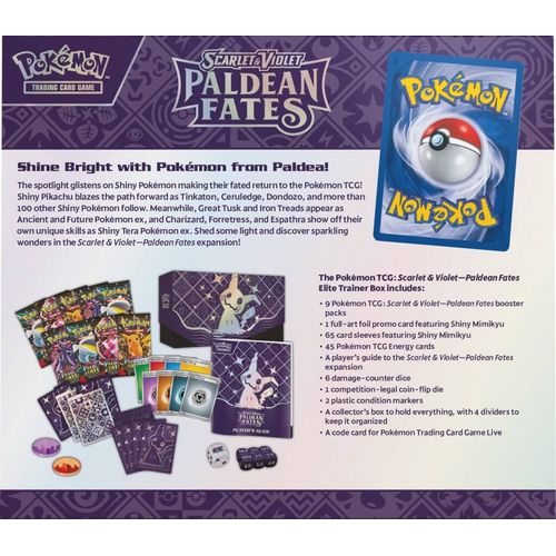 Back of the Paldean Fates Elite Trainer Box