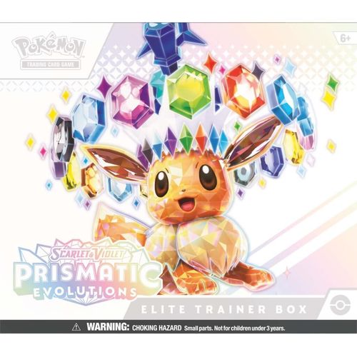 Front of the Prismatic Evolutions Elite Trainer Box featuring Eevee evolutions artwork
