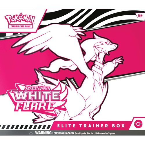 Front of the White Flare Elite Trainer Box featuring Reshiram artwork