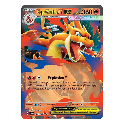 Pokémon TCG: Mega Charizard Y ex 022/217 Double Rare (Ascended Heroes) — NM