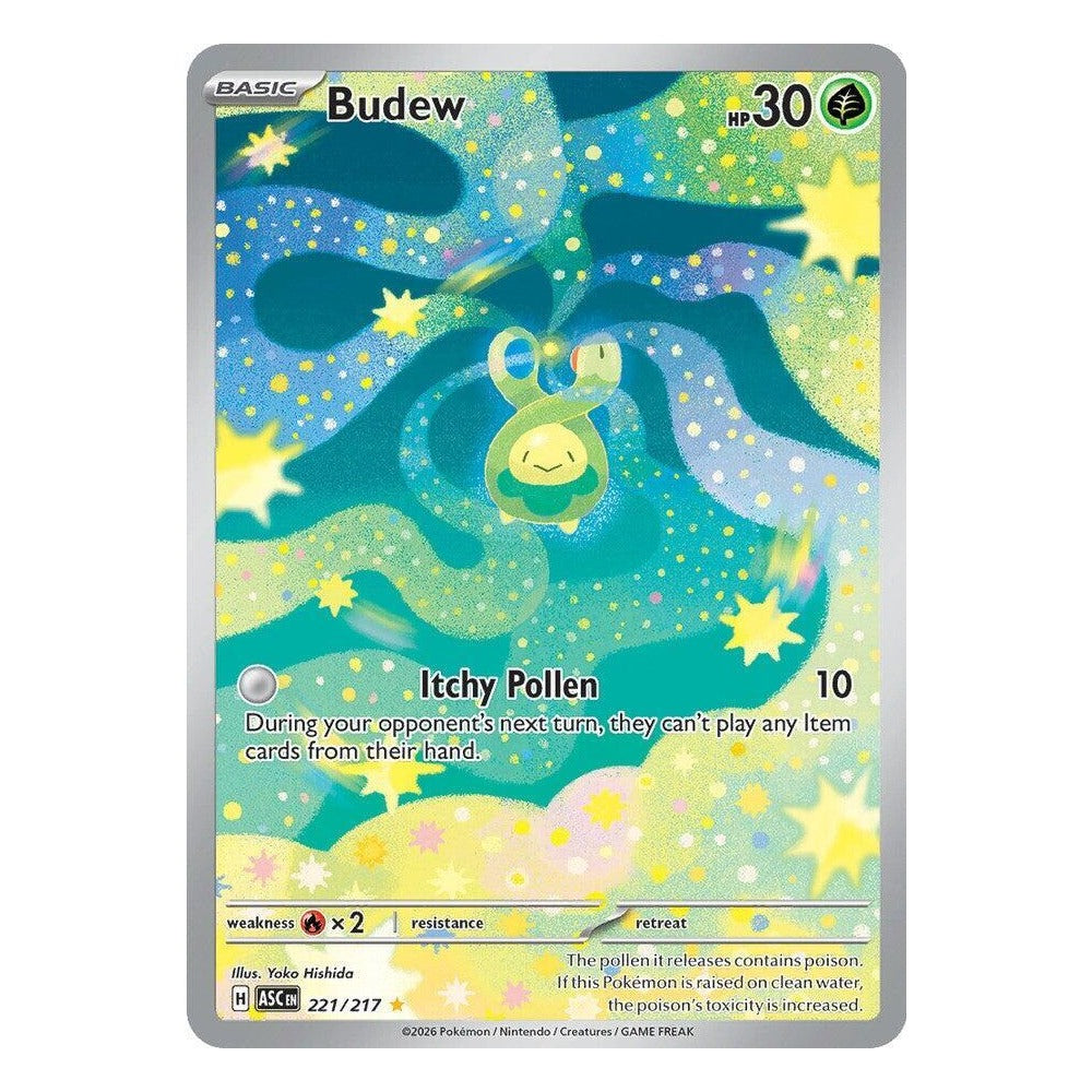 Budew 221/217 Illustration Rare from Pokémon TCG: Ascended Heroes