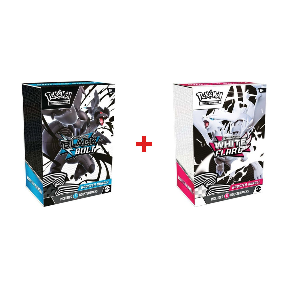 Pokémon TCG Black Bolt and White Flare Booster Bundles side by side — twin set daily deal
