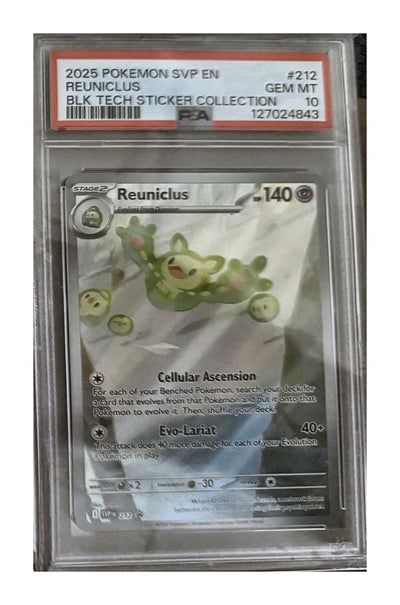 Reuniclus 212 from Pokémon TCG Scarlet & Violet Black Star Promos, graded PSA 10 GEM MT in a PSA slab