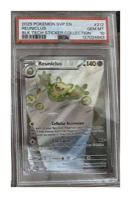 Reuniclus 212 from Pokémon TCG Scarlet & Violet Black Star Promos, graded PSA 10 GEM MT in a PSA slab