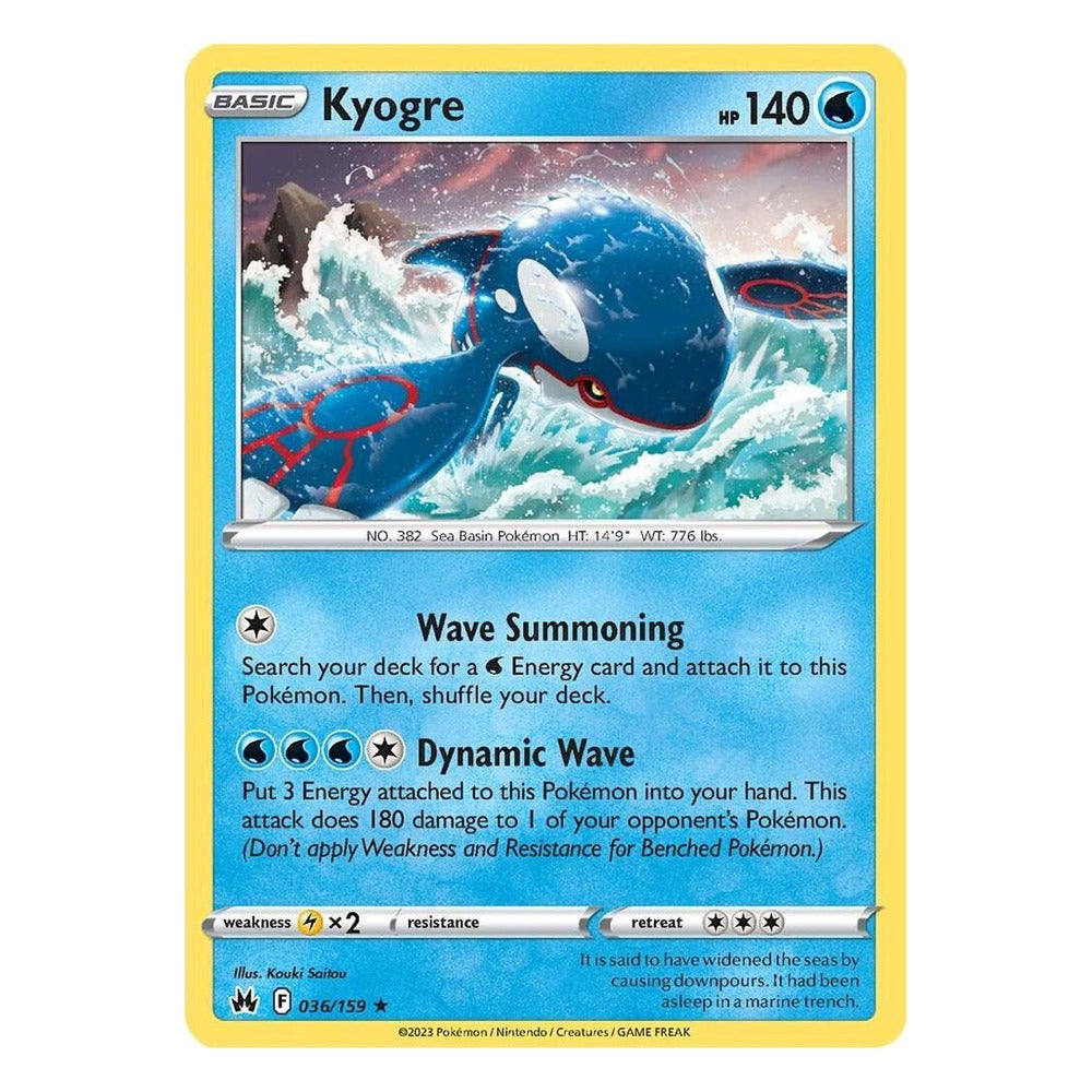 Kyogre 036/159 Holo Rare from Pokémon TCG: Crown Zenith