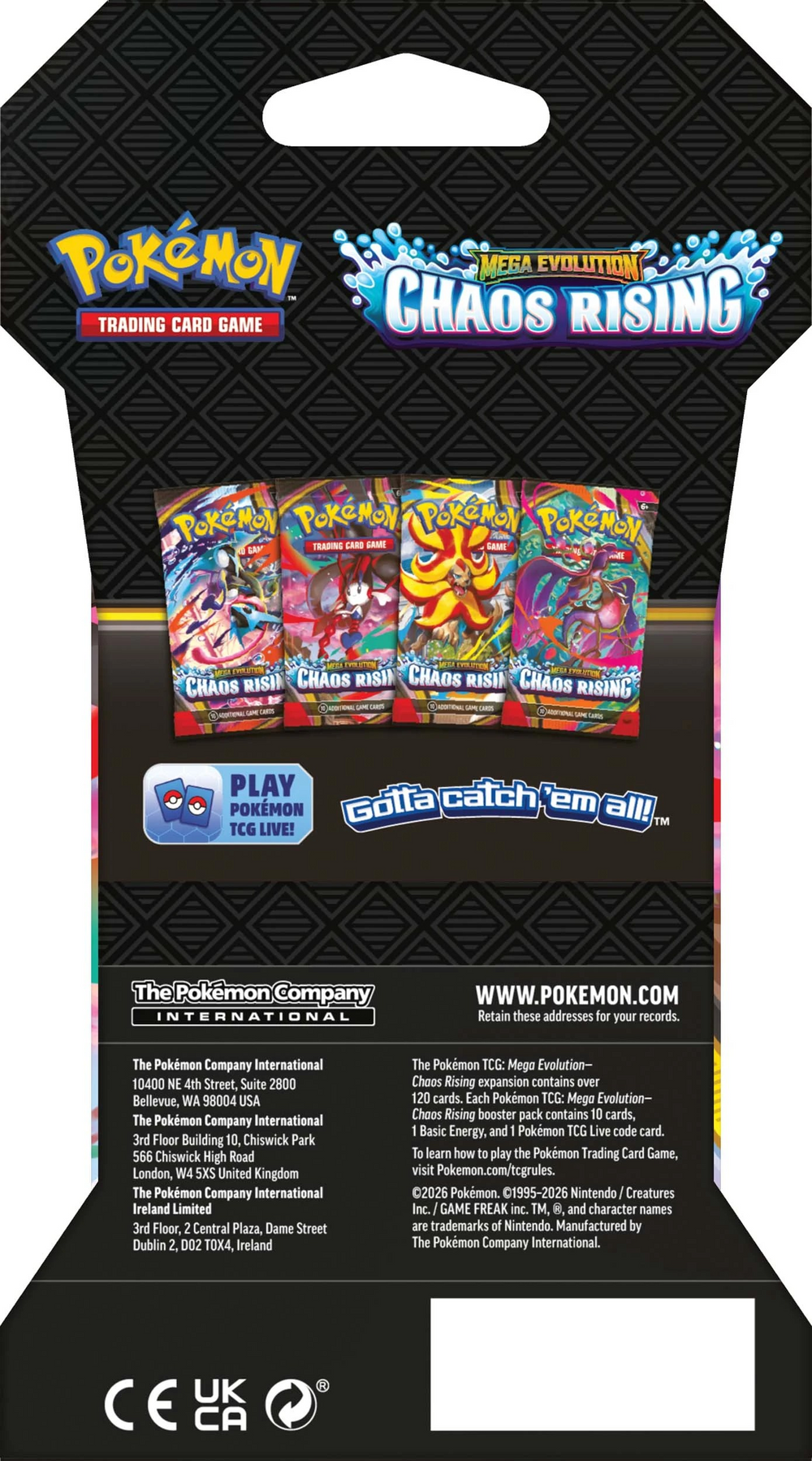Pokémon TCG: Chaos Rising sleeved Booster - Assorted
