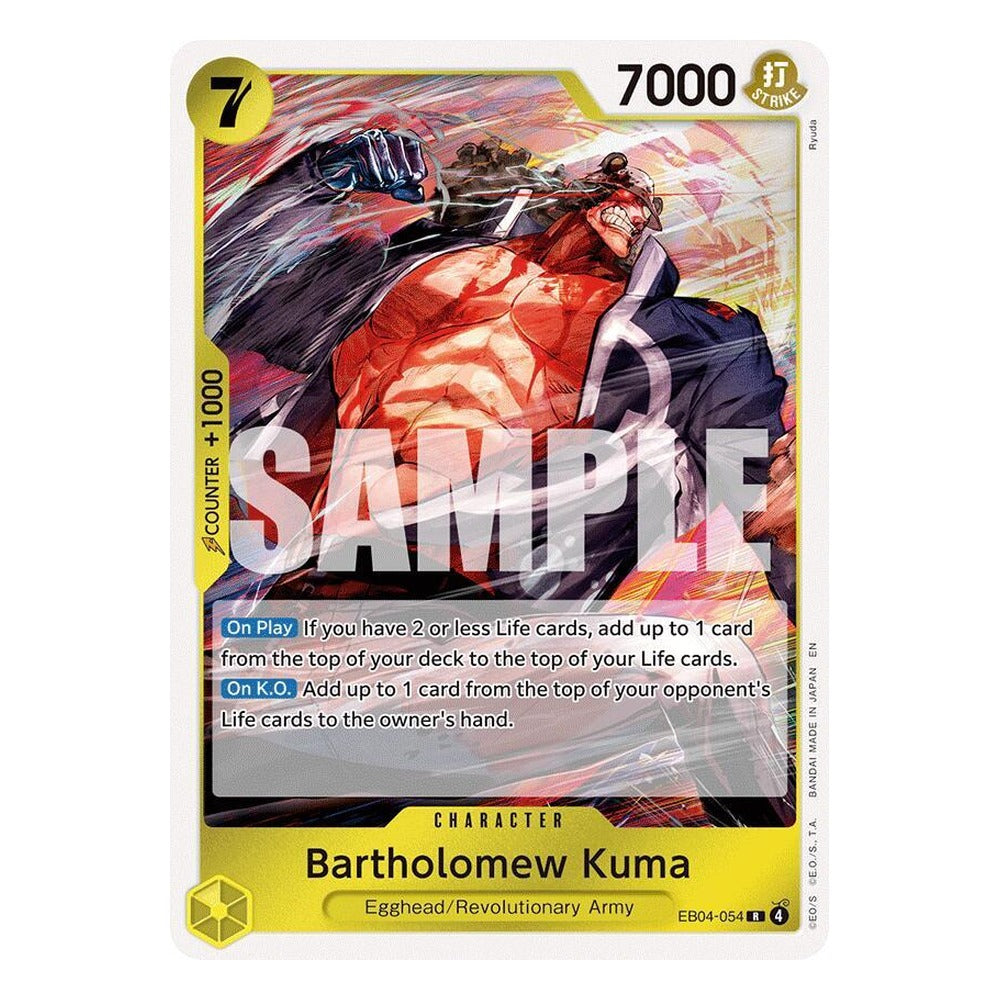Bartholomew Kuma EB04-054 Rare from One Piece Card Game: Adventure on Kami's Island