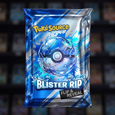 Pokémon TCG Blister Rip mystery pack — PokéSource rip box, flip and reveal a real sealed blister