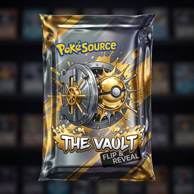Pokémon TCG The Vault Rip Box mystery pack — PokéSource rip box, flip and reveal real sealed product
