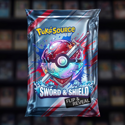 Pokémon TCG Sword & Shield Rip Box mystery pack — PokéSource rip box, flip and reveal real sealed product