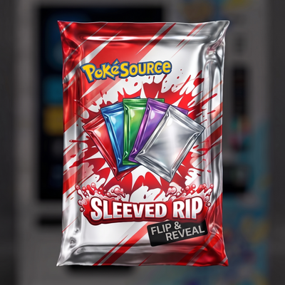 Pokémon TCG Sleeved Pack Rip mystery pack — PokéSource rip box, flip and reveal real sealed product