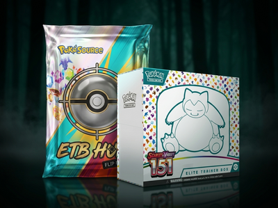 ETB Hunt Rip Box Pokémon TCG rip box, chase prize 151 Elite Trainer Box, PokéSource