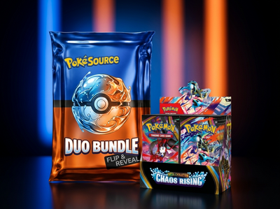 Duo Bundle Rip Pokémon TCG rip box, chase prize Pitch Black + Chaos Rising Duo, PokéSource