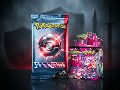 Sword & Shield Rip Box Pokémon TCG rip box, chase prize Fusion Strike Booster Box, PokéSource